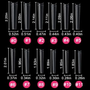 No C Curve 3XL Long Coffin Nail Tips.