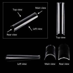 No C Curve XL Long Square Shaped Straight Fake Nails