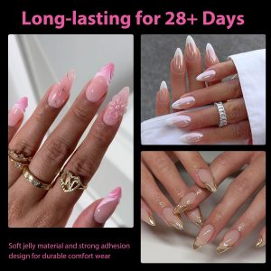 Almond Gel Nail Tips.