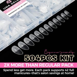 Almond Gel Nail Tips.