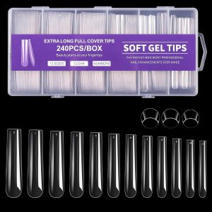 240Pcs Square Soft Gel Nail Tips.