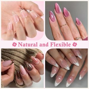Almond Nail Tips: 240pcs Pointed Almond Soft Gel Nail Tips.
